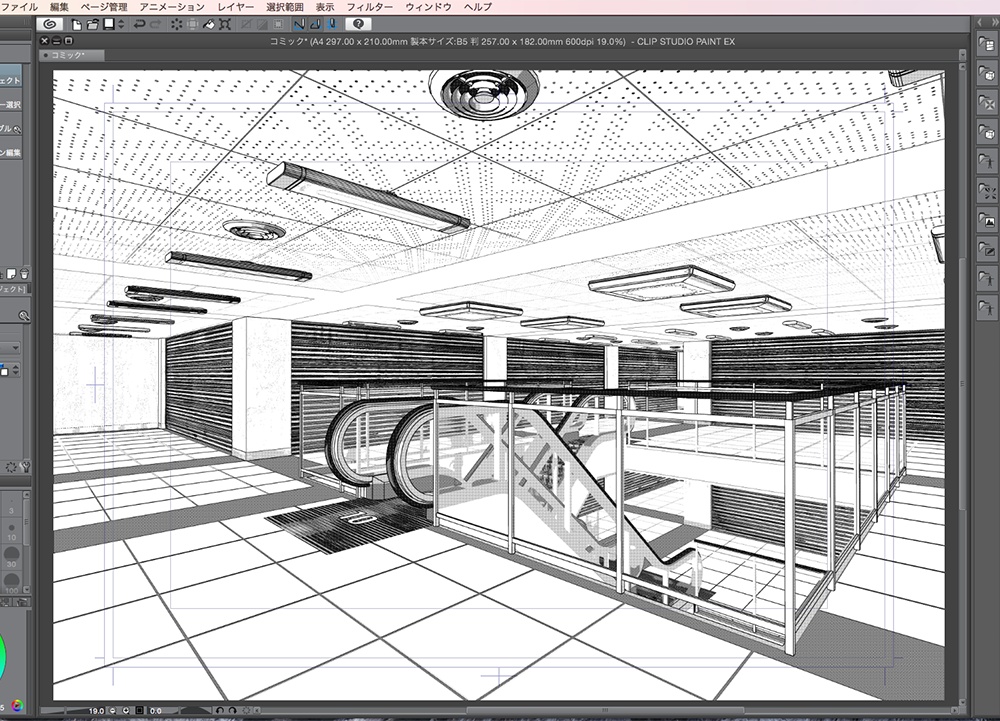 漫画背景用3D素材「廃墟ビル」(CLIP STUDIO用 3Dオブジェクト.cs3o)