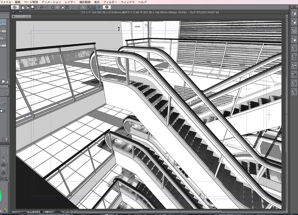 漫画背景用3D素材「廃墟ビル」(CLIP STUDIO用 3Dオブジェクト.cs3o)