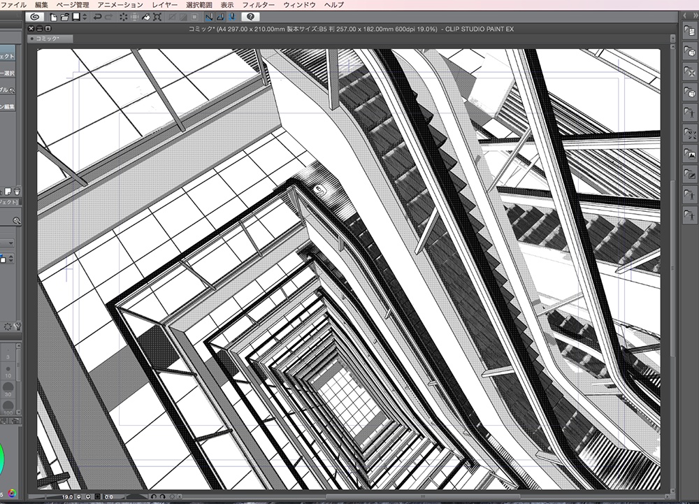 漫画背景用3D素材「廃墟ビル」(CLIP STUDIO用 3Dオブジェクト.cs3o)