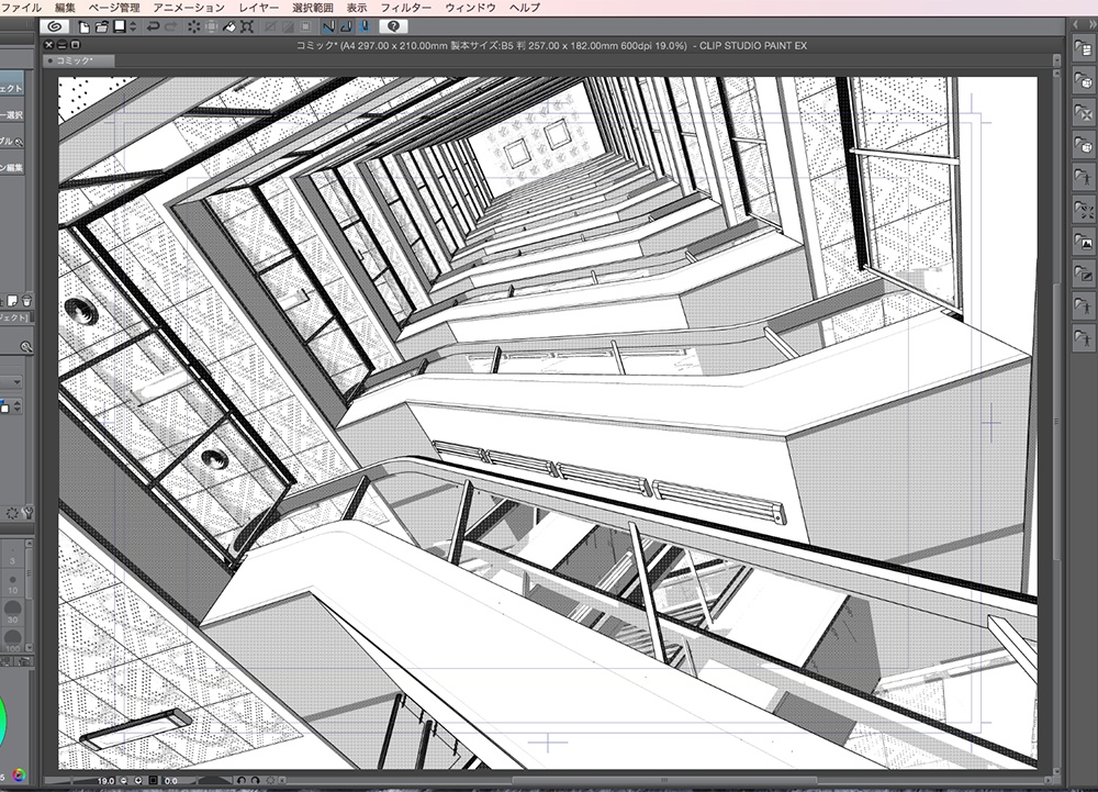 漫画背景用3D素材「廃墟ビル」(CLIP STUDIO用 3Dオブジェクト.cs3o)