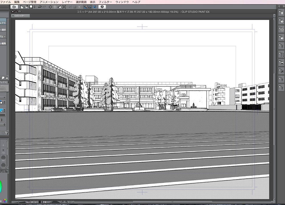 漫画背景用3D素材「学校」(CLIP STUDIO用 3Dオブジェクト.cs3o)