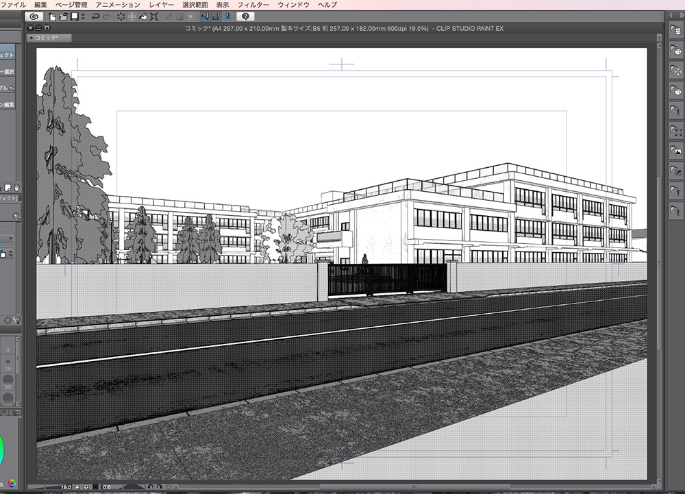 漫画背景用3D素材「学校」(CLIP STUDIO用 3Dオブジェクト.cs3o)
