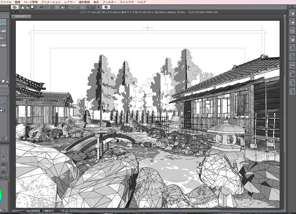 漫画背景用3D素材「武家屋敷風建物」(CLIP STUDIO用 3Dオブジェクト.cs3o)