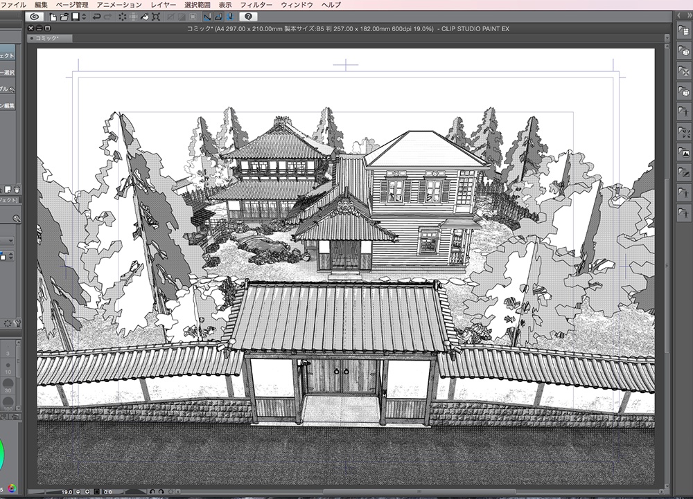 漫画背景用3D素材「武家屋敷風建物」(CLIP STUDIO用 3Dオブジェクト.cs3o)
