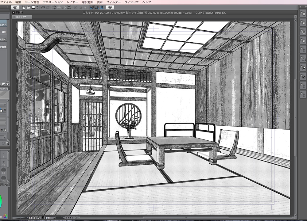 漫画背景用3D素材「武家屋敷風建物」(CLIP STUDIO用 3Dオブジェクト.cs3o)