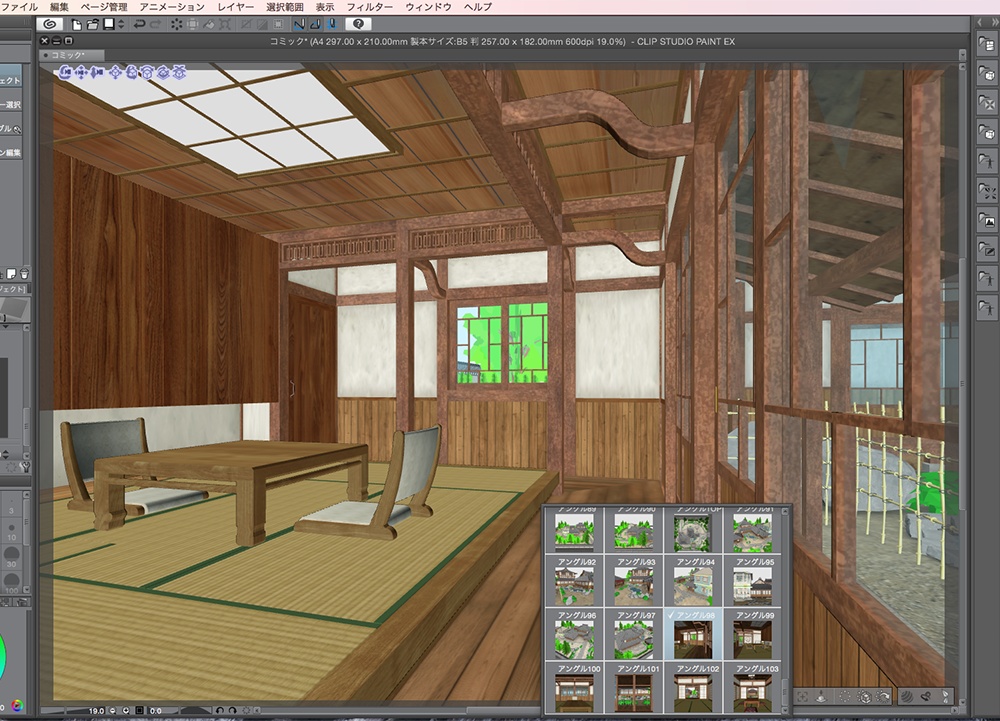 漫画背景用3D素材「武家屋敷風建物」(CLIP STUDIO用 3Dオブジェクト.cs3o)