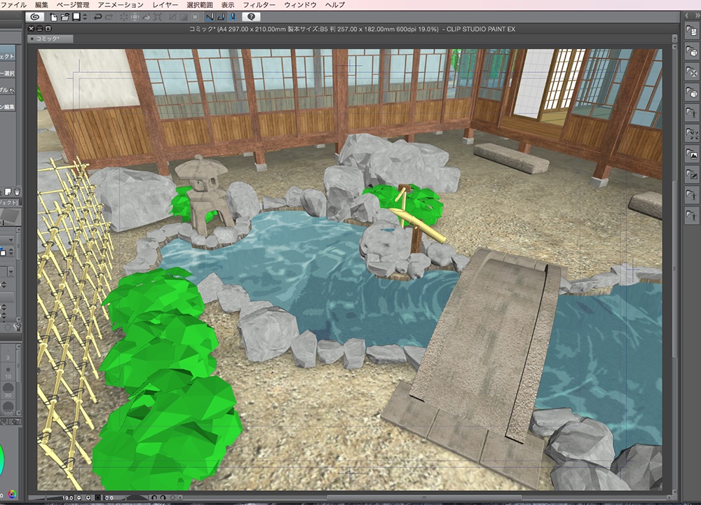 漫画背景用3D素材「武家屋敷風建物」(CLIP STUDIO用 3Dオブジェクト.cs3o)