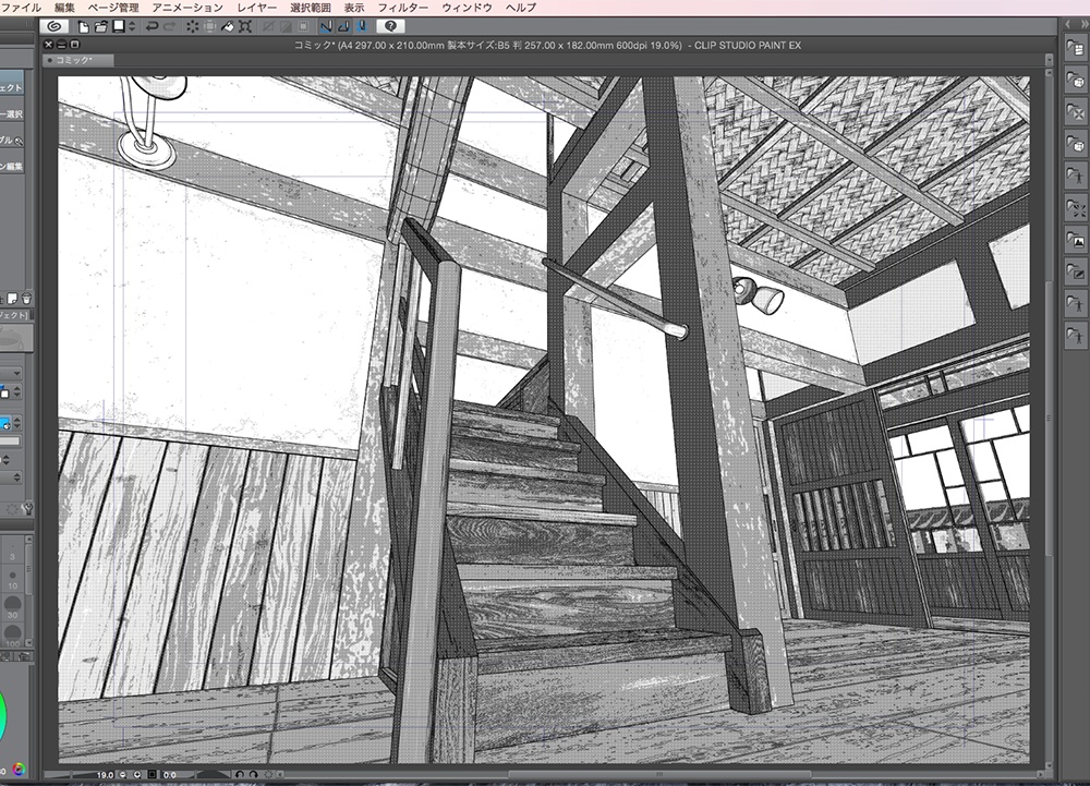 漫画背景用3D素材「武家屋敷風建物」(CLIP STUDIO用 3Dオブジェクト.cs3o)