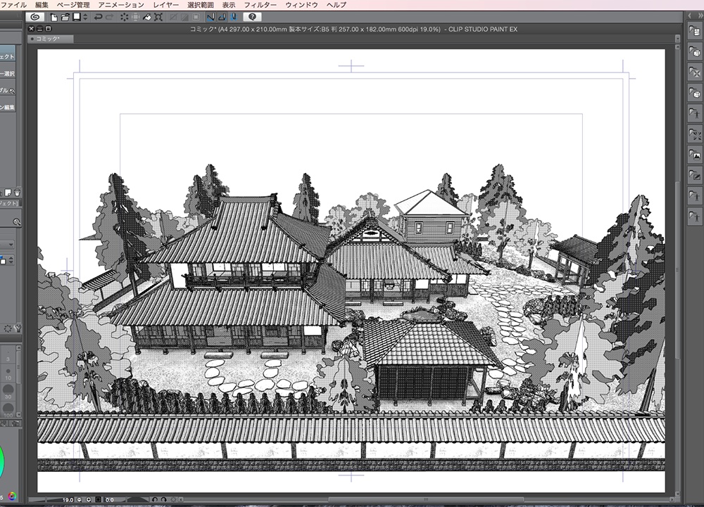漫画背景用3D素材「武家屋敷風建物」(CLIP STUDIO用 3Dオブジェクト.cs3o)
