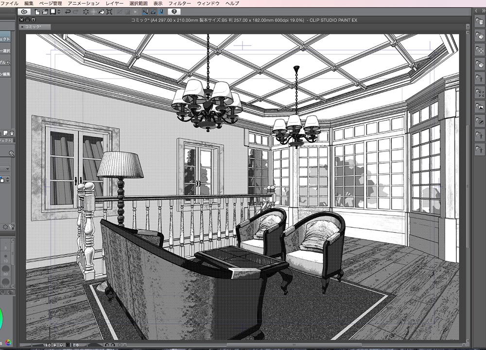漫画背景用3D素材「武家屋敷風建物」(CLIP STUDIO用 3Dオブジェクト.cs3o)