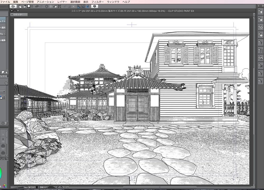 漫画背景用3D素材「武家屋敷風建物」(CLIP STUDIO用 3Dオブジェクト.cs3o)