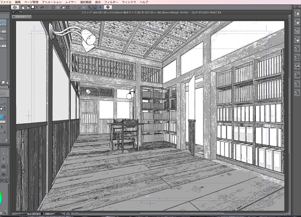 漫画背景用3D素材「武家屋敷風建物」(CLIP STUDIO用 3Dオブジェクト.cs3o)