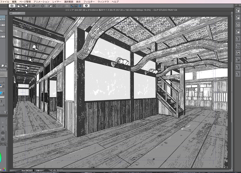 漫画背景用3D素材「武家屋敷風建物」(CLIP STUDIO用 3Dオブジェクト.cs3o)