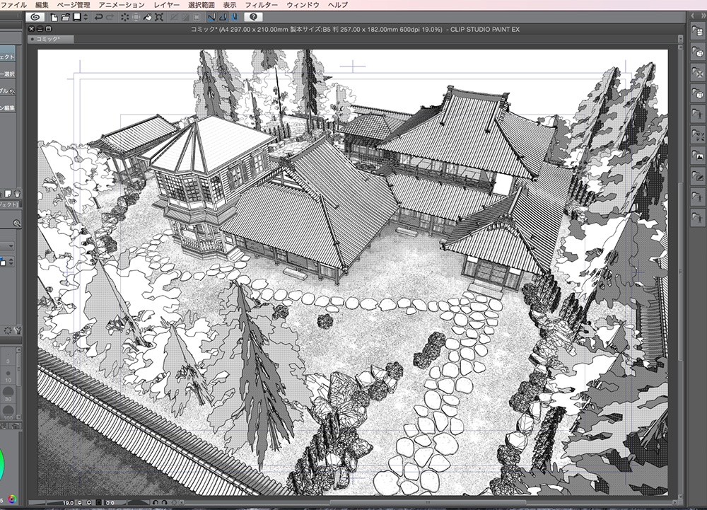 漫画背景用3D素材「武家屋敷風建物」(CLIP STUDIO用 3Dオブジェクト.cs3o)