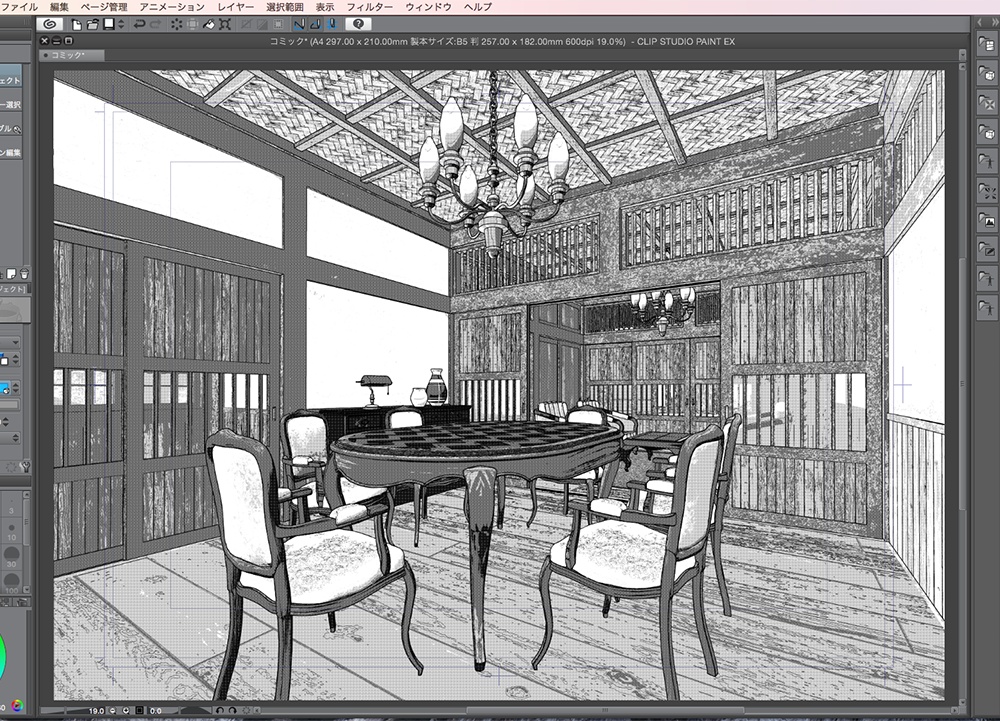 漫画背景用3D素材「武家屋敷風建物」(CLIP STUDIO用 3Dオブジェクト.cs3o)