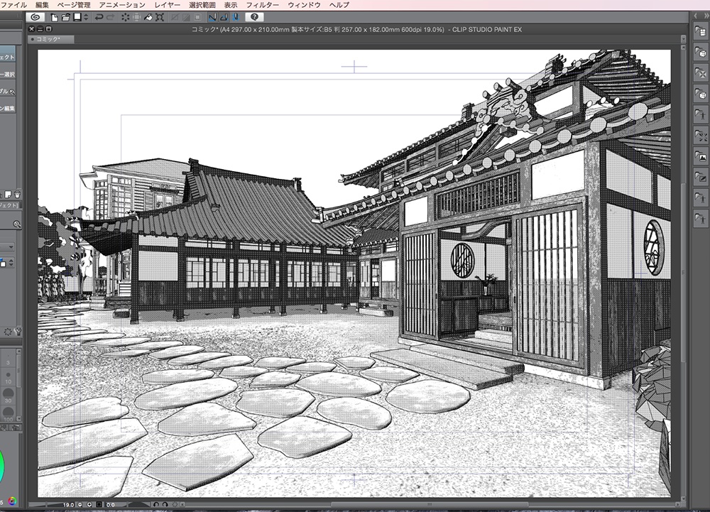 漫画背景用3D素材「武家屋敷風建物」(CLIP STUDIO用 3Dオブジェクト.cs3o)