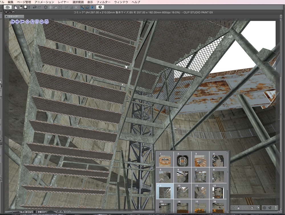 漫画背景用3D素材「立坑」(CLIP STUDIO用 3Dオブジェクト.cs3o)