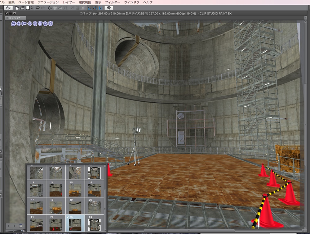 漫画背景用3D素材「立坑」(CLIP STUDIO用 3Dオブジェクト.cs3o)