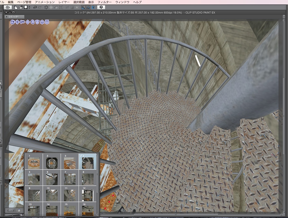 漫画背景用3D素材「立坑」(CLIP STUDIO用 3Dオブジェクト.cs3o)