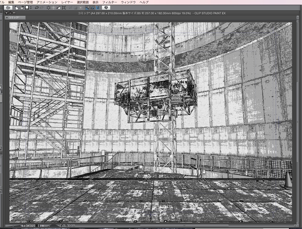 漫画背景用3D素材「立坑」(CLIP STUDIO用 3Dオブジェクト.cs3o)