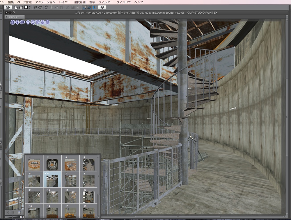 漫画背景用3D素材「立坑」(CLIP STUDIO用 3Dオブジェクト.cs3o)