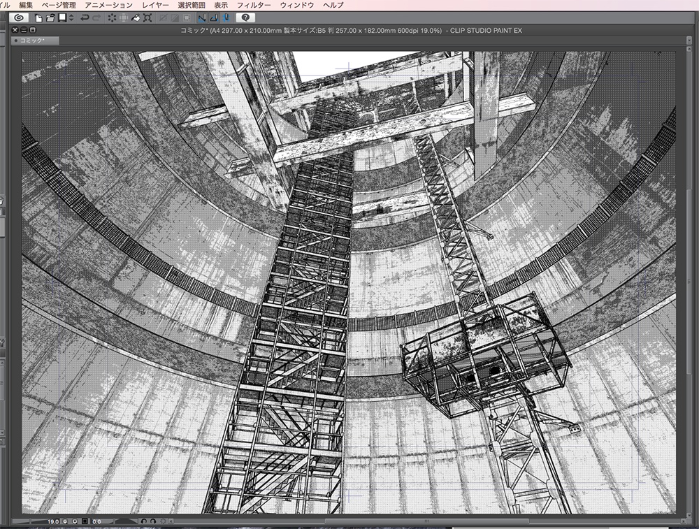 漫画背景用3D素材「立坑」(CLIP STUDIO用 3Dオブジェクト.cs3o)