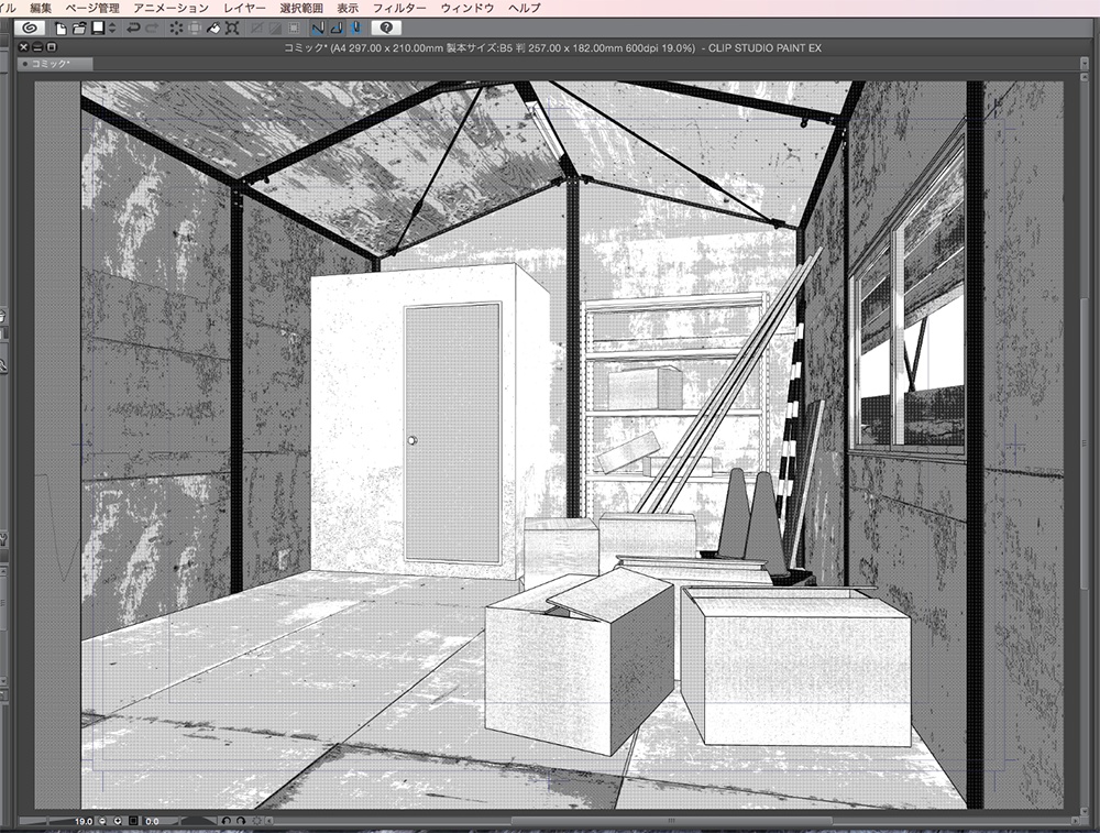 漫画背景用3D素材「プレハブ小屋」(CLIP STUDIO用 3Dオブジェクト.cs3o)