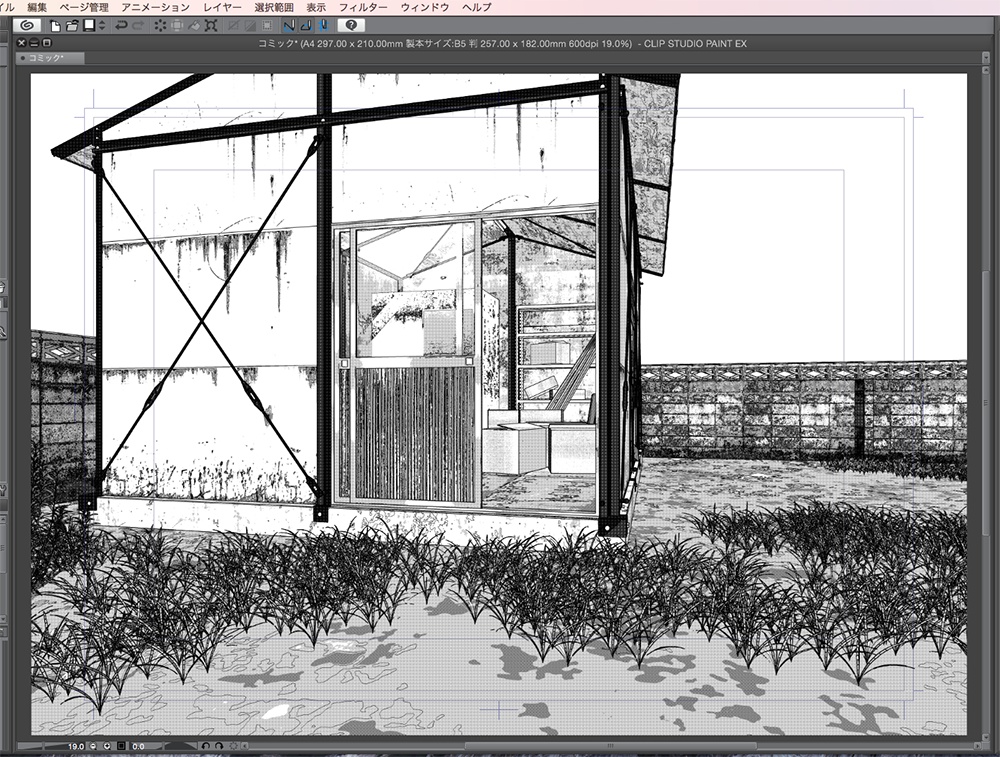 漫画背景用3D素材「プレハブ小屋」(CLIP STUDIO用 3Dオブジェクト.cs3o)