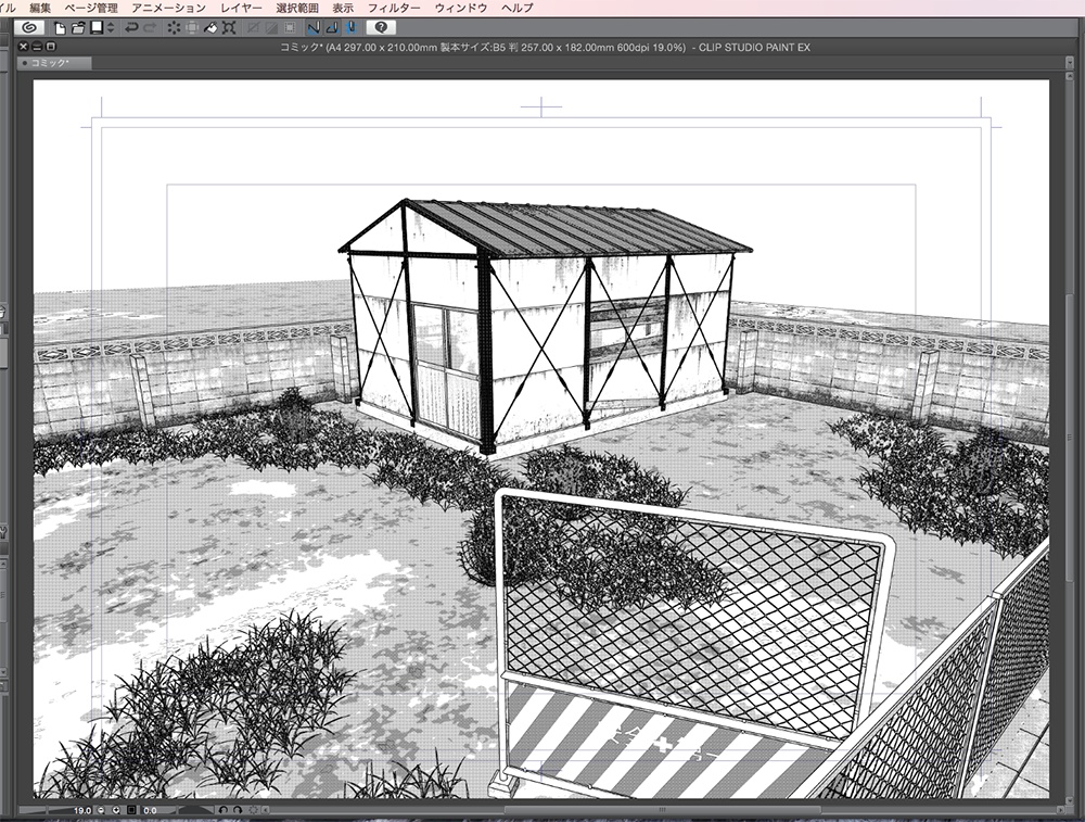 漫画背景用3D素材「プレハブ小屋」(CLIP STUDIO用 3Dオブジェクト.cs3o)