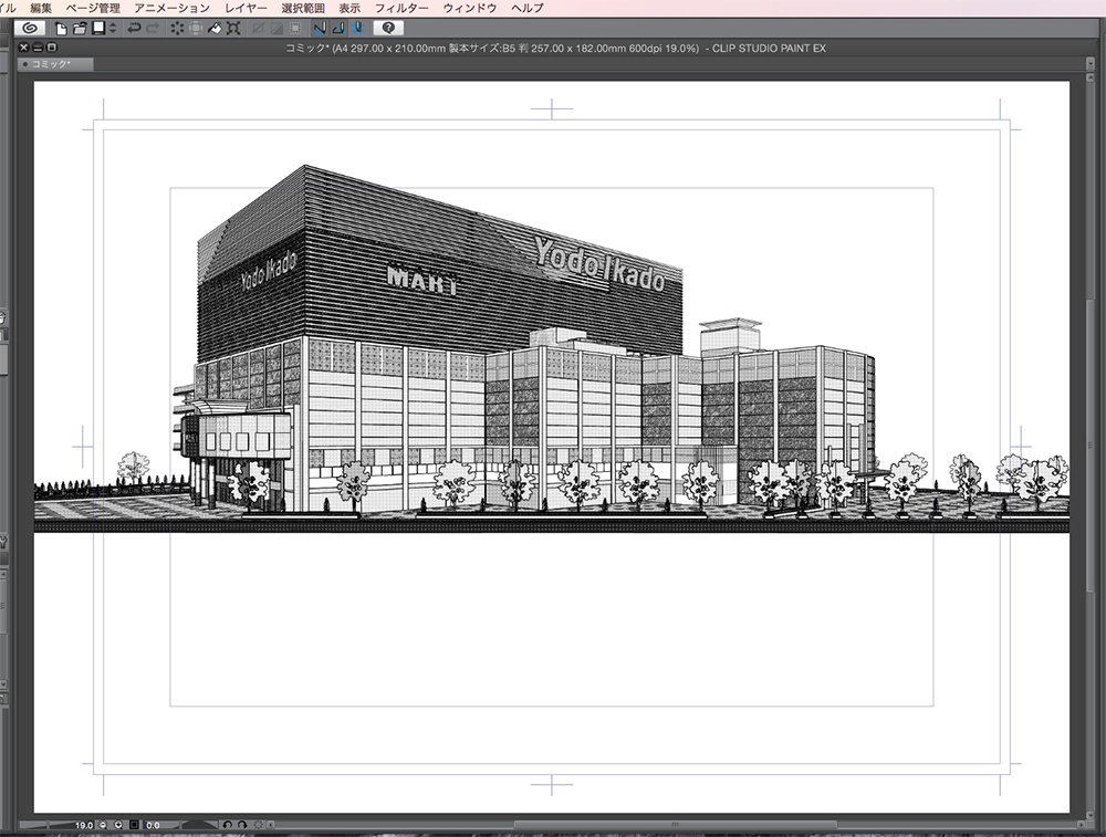 漫画背景用3D素材「ショッピングモール」(CLIP STUDIO用 3Dオブジェクト.cs3o)