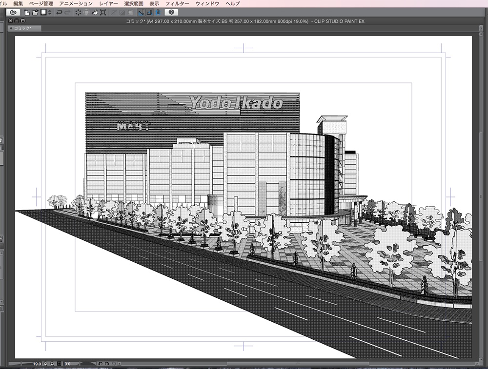 漫画背景用3D素材「ショッピングモール」(CLIP STUDIO用 3Dオブジェクト.cs3o)