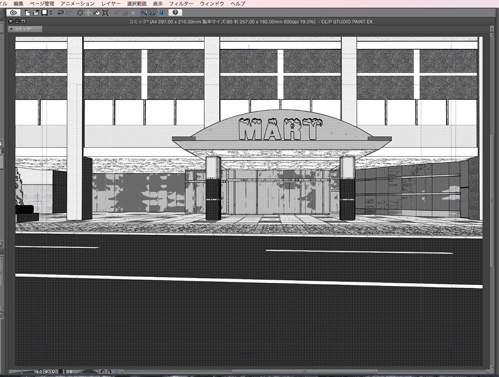 漫画背景用3D素材「ショッピングモール」(CLIP STUDIO用 3Dオブジェクト.cs3o)