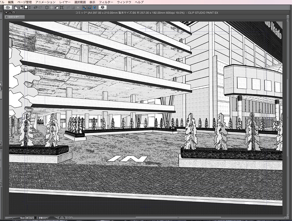 漫画背景用3D素材「ショッピングモール」(CLIP STUDIO用 3Dオブジェクト.cs3o)