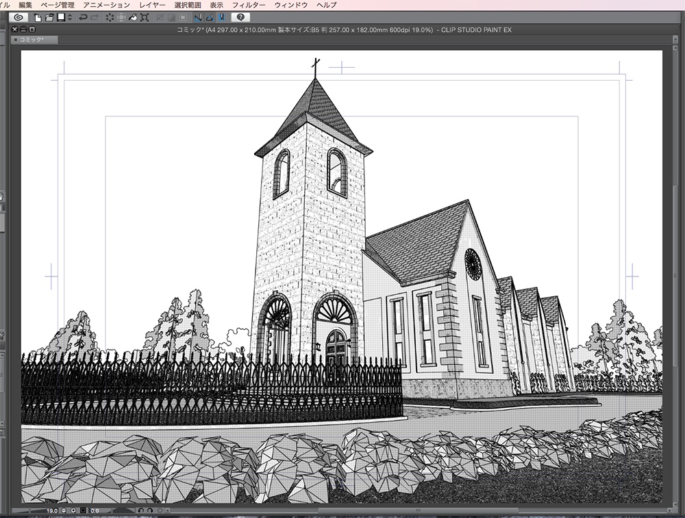漫画背景用3D素材「チャペル」(CLIP STUDIO用 3Dオブジェクト.cs3o)