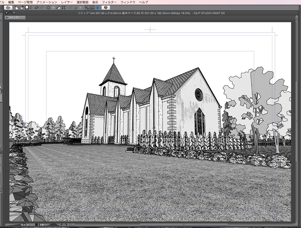 漫画背景用3D素材「チャペル」(CLIP STUDIO用 3Dオブジェクト.cs3o)