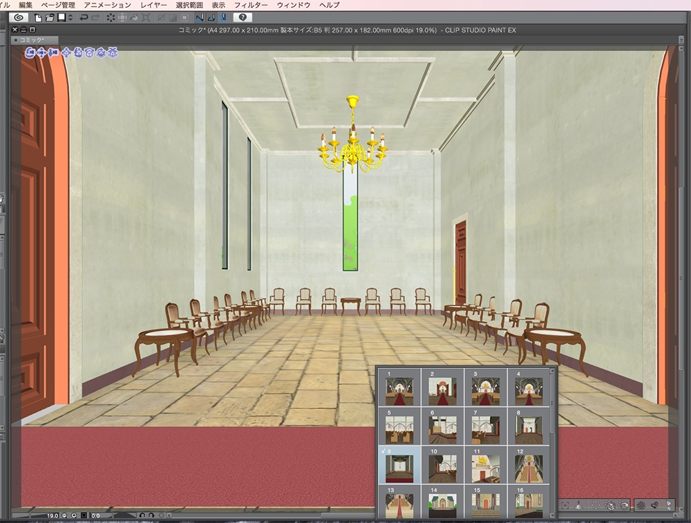 漫画背景用3D素材「チャペル」(CLIP STUDIO用 3Dオブジェクト.cs3o)