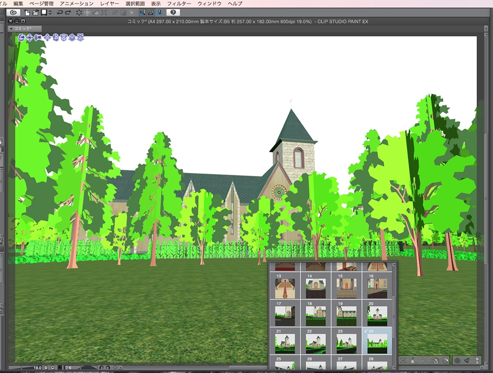 漫画背景用3D素材「チャペル」(CLIP STUDIO用 3Dオブジェクト.cs3o)
