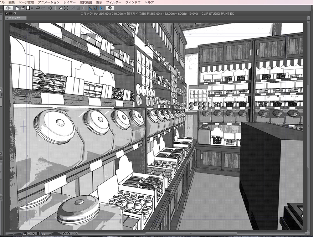 漫画背景用3D素材「駄菓子屋」(CLIP STUDIO用 3Dオブジェクト.cs3o)