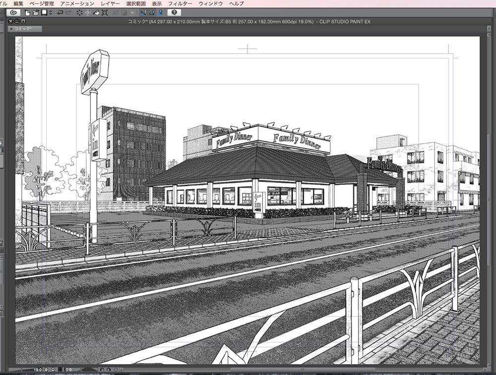 漫画背景用3D素材「ファミレス」(CLIP STUDIO用 3Dオブジェクト.cs3o)