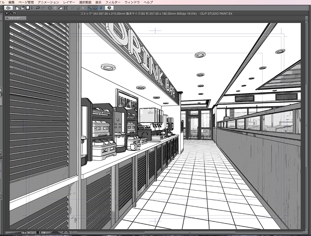 漫画背景用3D素材「ファミレス」(CLIP STUDIO用 3Dオブジェクト.cs3o)