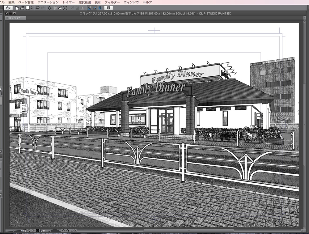 漫画背景用3D素材「ファミレス」(CLIP STUDIO用 3Dオブジェクト.cs3o)