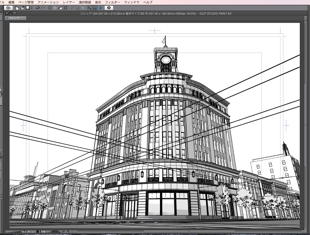 漫画背景用3D素材「昭和初期の銀座」(CLIP STUDIO用 3Dオブジェクト.cs3o)