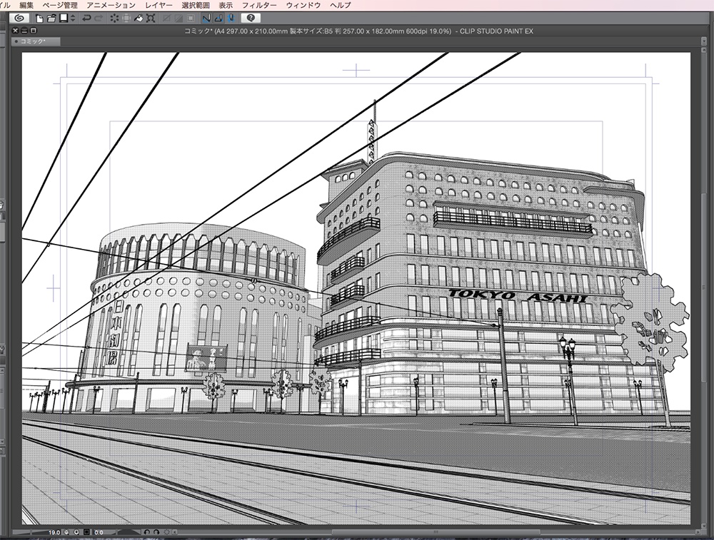 漫画背景用3D素材「昭和初期の銀座」(CLIP STUDIO用 3Dオブジェクト.cs3o)
