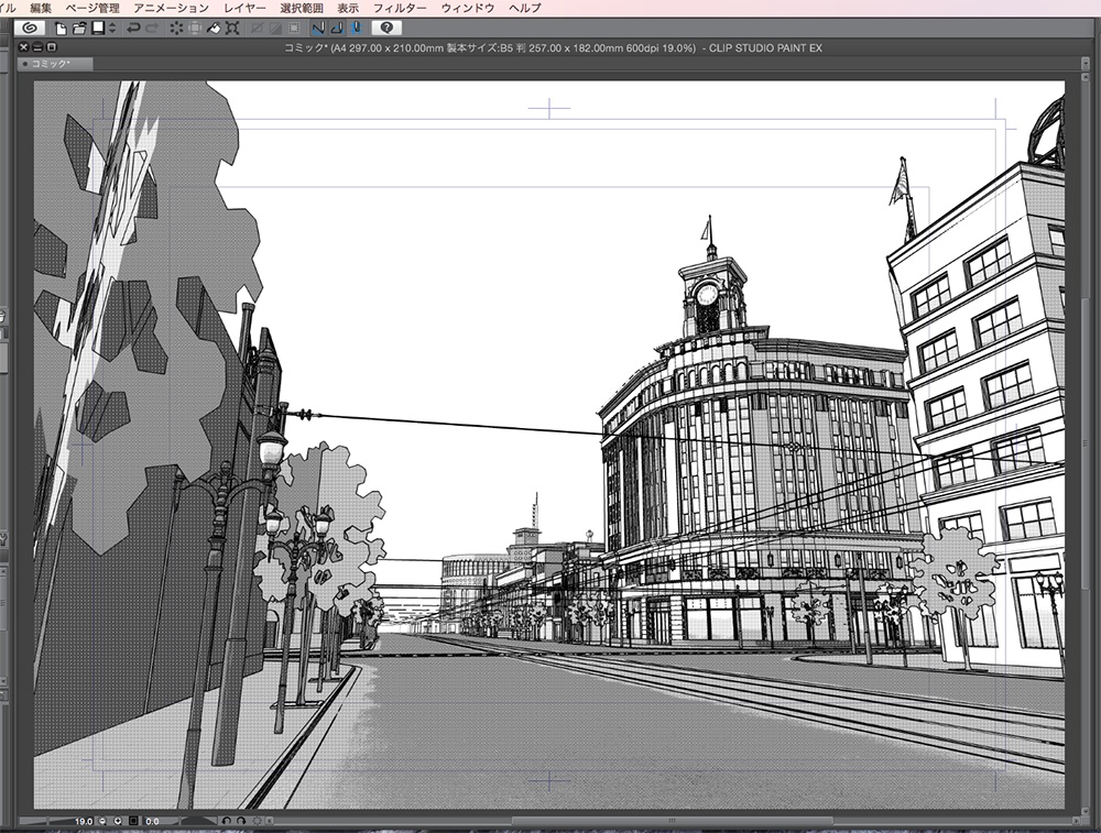 漫画背景用3D素材「昭和初期の銀座」(CLIP STUDIO用 3Dオブジェクト.cs3o)