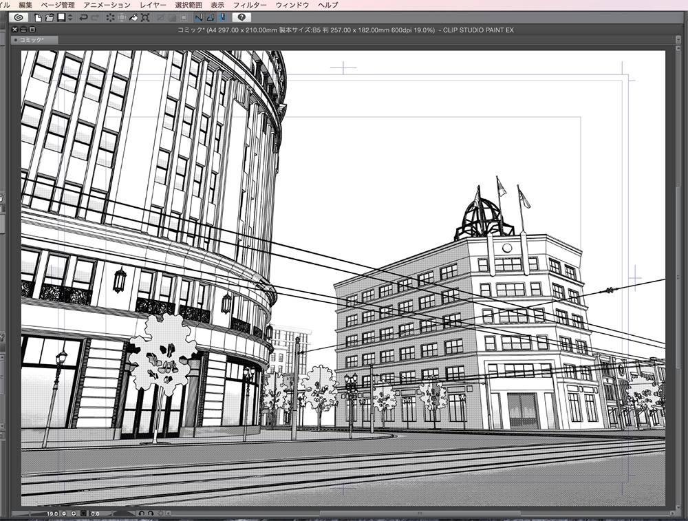 漫画背景用3D素材「昭和初期の銀座」(CLIP STUDIO用 3Dオブジェクト.cs3o)