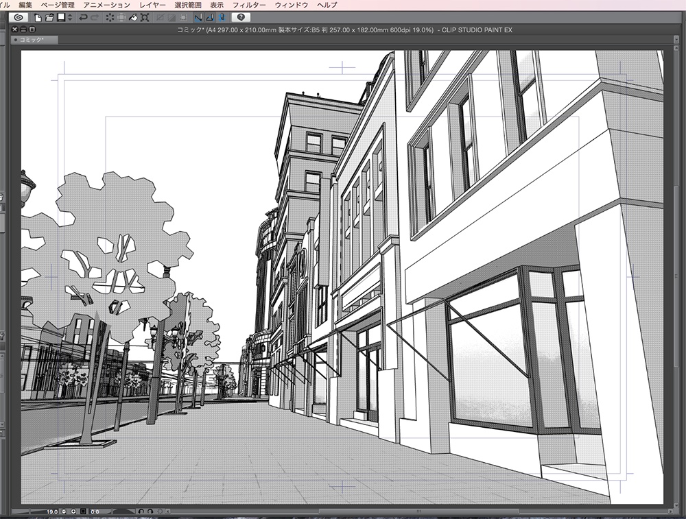 漫画背景用3D素材「昭和初期の銀座」(CLIP STUDIO用 3Dオブジェクト.cs3o)