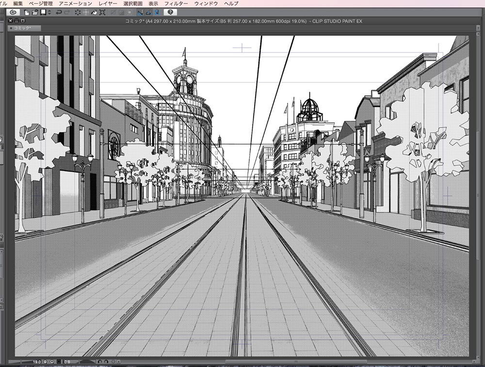 漫画背景用3D素材「昭和初期の銀座」(CLIP STUDIO用 3Dオブジェクト.cs3o)