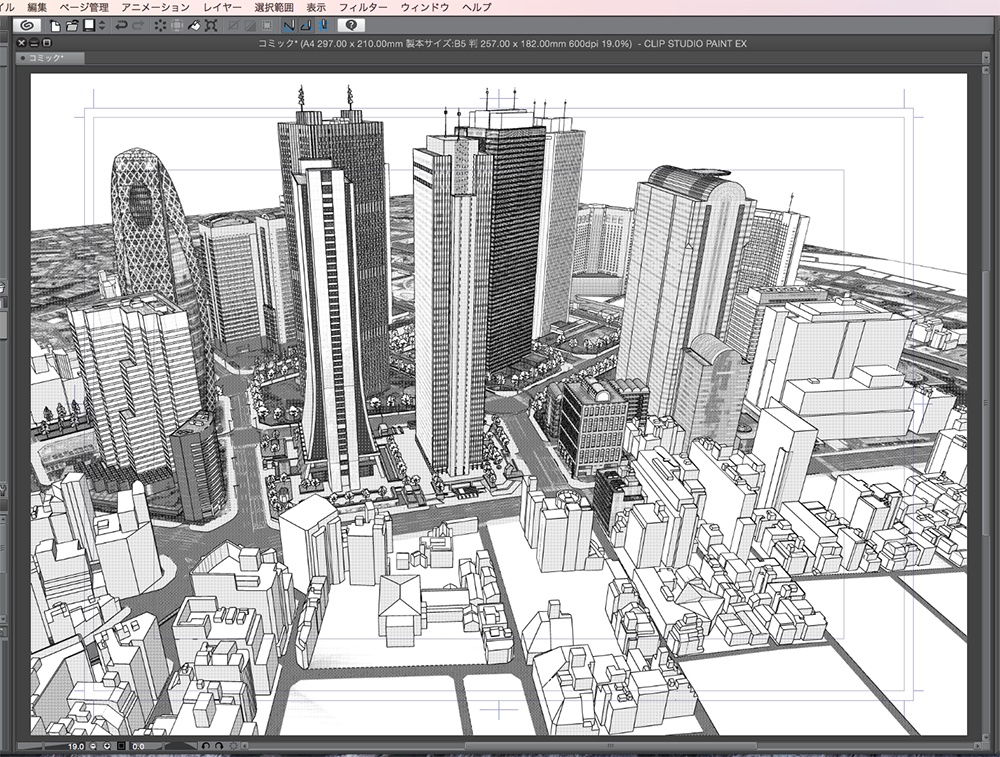漫画背景用3D素材「西新宿高層ビル」(CLIP STUDIO用 3Dオブジェクト.cs3o)