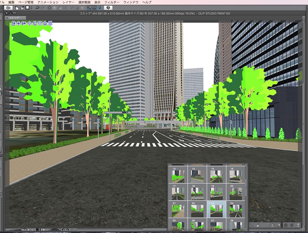 漫画背景用3D素材「西新宿高層ビル」(CLIP STUDIO用 3Dオブジェクト.cs3o)