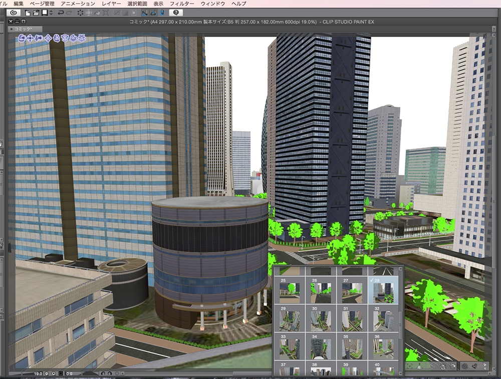 漫画背景用3D素材「西新宿高層ビル」(CLIP STUDIO用 3Dオブジェクト.cs3o)